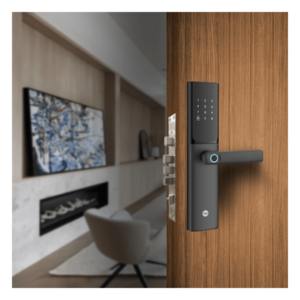 YALE-ASSA ABLOY MX83425 – Cerradura Digital / Sensor de Huella con IA / 100 Huellas y 100 Códigos / IP54 / Bloqueo Automático / Modo Niños