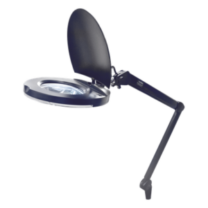 SYSCOM PARTS DESK-LAMP – Lámpara de Escritorio con Lupa / 5 Dioptrías / 2.25X / 80 LED SMD / 1860 Lux / Abrazadera G / Brazos Ajustables