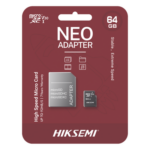 HIKSEMI by HIKVISION HS-TF-C1/64G/NEO/A – Memoria microSD con Adaptador / 64 GB / Clase 10 / Lectura 92 MB/s / Escritura 30 MB/s / NAND TLC / Resistente a Agua y Golpes