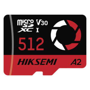 HIKSEMI by HIKVISION HS-TF-E3/512G – Memoria microSDXC / 512 GB / Lectura 180 MB/s / Escritura 150 MB/s / V30 U3 A2 / Resistencia -25°C a 85°C