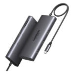 UGREEN 15534B – Docking Station USB-C 10 en 1 / Dual HDMI 4K 60Hz y 8K 30Hz / Carga PD 100W / Ethernet Gigabit / USB 3.0 / Lector SD-TF
