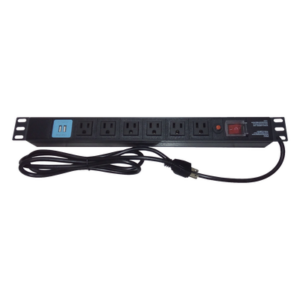 THORSMAN THTCM6CUSB – PDU Horizontal / 6 Contactos NEMA 5-15R / 2 Puertos USB 5V/2.1A / 1UR / 19" / 1875 W / Cable 1.80 m (5.9 ft)