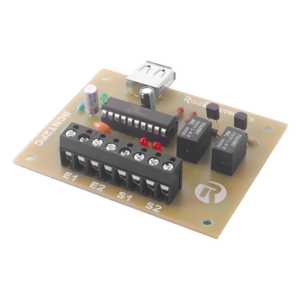 Ruiz Electronics RCNT2PC – Tarjeta Contadora de Eventos / 2 Entradas y 2 Salidas de Contacto Seco / USB a PC / 65536 Eventos por Entrada / Alimentación USB
