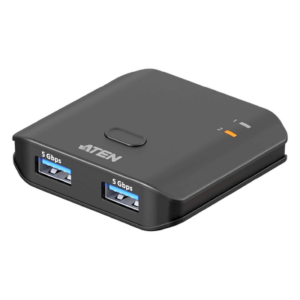 ATEN US4322 – Switch USB 3.2 Gen 1 / 5 Gbps / 2 PCs / 2 Puertos USB Tipo-A / InstaSync / Botón Integrado / Plug-and-Play
