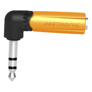 SEETRONIC MP3-PM-R – Adaptador de Audio Estéreo / Jack 1/4in a 1/4in / Ángulo Recto / Carcasa Plástica