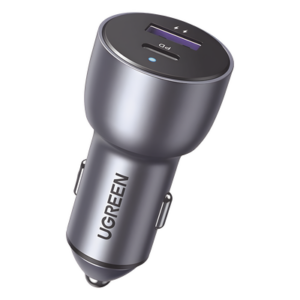 UGREEN 60980 – Cargador de Auto / 42.5W / USB-A + USB-C / PD3.0 + QC3.0 / 12-24 VCD / Aluminio