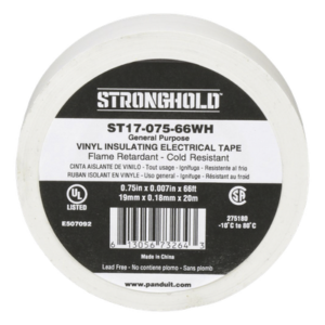 PANDUIT ST17-075-66WH – Cinta Aislante Eléctrica / PVC 0.18 mm / 19 mm x 20.12 m (66 ft) / 600V / UL 510 / -10°C a 80°C / Interior-Exterior