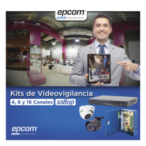 EPCOM PROFESSIONAL KEVTX8T8B/8EW – Kit TurboHD / DVR 16 Canales / 16 Cámaras 1080p / 8 Bala y 8 Eyeball / Lente 2.8 mm / IR 20 m (65.6 ft) / Fuente de Poder 18 Canales / Transceptores UTP