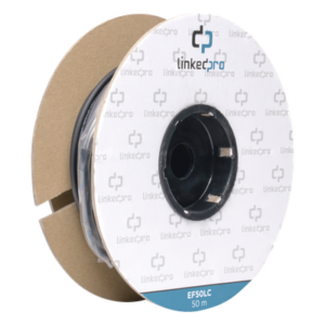 LINKEDPRO BY EPCOM EF-50-LC – Carrete de Fibra Óptica / Monomodo 9/125 / LC-LC Dúplex / 50 m (164.04 pies) / Tight Buffer / Kevlar / Subterráneo por Tubería