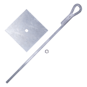 SYSCOM TOWERS SAP-01-JG – Ancla para Retenida / Varilla 5/8' / Longitud 65 cm / Galvanizado en Caliente / Ojo de Llave / Torre hasta 30 m (98.4 ft)