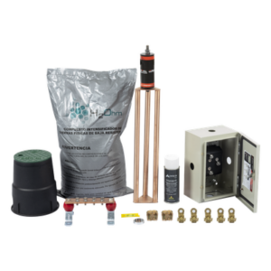 TOTAL GROUND KIT-MASTER-400K-V2 – Kit de Puesta a Tierra / Electrodo Magnetoactivo / Capacidad 400 A / Resistencia < 2 Ω / Compuesto H2OHM Orgánico Certificado