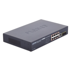 PLANET GS-4210-8P2S – Switch Administrable PoE+ / 8 Puertos Gigabit 802.3at 30W / Presupuesto PoE 140W / 2 Puertos SFP con DDM / Alcance Extendido 250 m (820.2 ft) / Dual Stack IPv6/IPv4 / CloudNMS