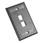 PANDUIT NK2FBL – Placa de Pared Vertical / 2 Puertos Keystone / Diseño Plano / 69.8 x 114.3 mm (2.75 x 4.5 pulg.) / Etiquetas Integradas / Color Negro