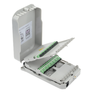 FIBERHOME FTB-523-SCA – Caja Terminal de Fibra Óptica / 16 Empalmes / 16 Acopladores SC/APC / 16 Salidas Drop / Montaje en Pared / Interior