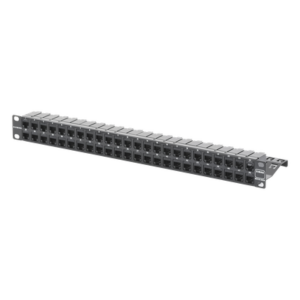 SIEMON Z6AS-PNL-U48K – Patch Panel / 48 Puertos / Cat 6A Blindado / Plano / 1UR / Acero 18 Gauge