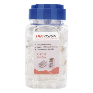 HIKVISION DS-1M5EUA-15U – Conector Modular RJ45 / Cat 5e / Chapado en Oro / Sin Blindaje / 24 AWG / UTP Interior / 100 Piezas