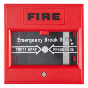 HIKVISION DS-K7PEB – Botón de Emergencia / Color Rojo con Leyenda FIRE / Interior / NO-NC / 3-36 VDC / 86x86x50 mm / 3.4x3.4x2.0 in