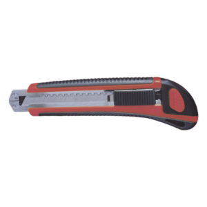 PRECISION PST-H050-02 – Navaja de Hojas Desprendibles / Hoja 18 mm / Bloqueo Automático / Guía Metálica / Mango Ergonómico ABS+TPR / 17 x 5 x 2.5 cm