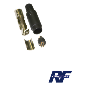 RF INDUSTRIES,LTD 171-2506 – Adaptador de conector Mini DIN Macho a conector 6 Ps. negro.