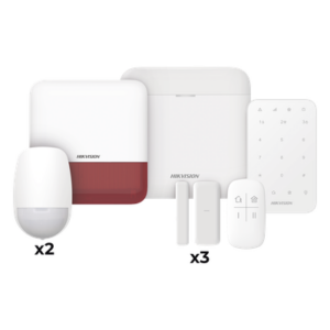 HIKVISION DS-PWA48-FULL-K(R) – Kit de Alarma Inalámbrico / 48 Zonas / 6 Dispositivos Incluidos / Sirena Estrobo Exterior / Wi-Fi / Comunicación 433 MHz