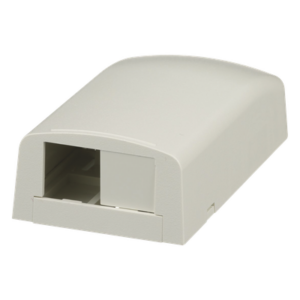 PANDUIT CBX2IW-AY – Caja de Montaje en Superficie / 2 Módulos Mini-Com / ABS / 49.5 x 27 x 92.7 mm / Blanco Mate