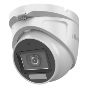 HiLook by HIKVISION THC-T127-LMS – Cámara Turret TURBOHD / 2 Megapixel / Dual Light 30 m (98.4 ft) IR + 20 m (65.6 ft) Luz Blanca / Lente 2.8 mm 100° / IP66 / Audio por Coaxitron / 4 Tecnologías Seleccionables