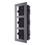 HIKVISION DS-KD-ACF3 – Marco de Instalación Empotrado / 3 Espacios para Módulos de Videoportero / Tapa de Aluminio / Rango Térmico -40°C a +60°C / IP Resistente a Humedad 10%-95%