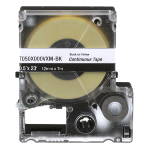 PANDUIT T038X000VXM-BK – Casete de Etiquetas de Vinilo / 9 mm Ancho / 7 m (22.97 pies) Largo / Negro Sobre Amarillo / Interior-Exterior