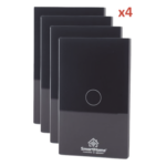SMARTHOME BY EPCOM SH411W4K – Kit de Apagadores Inteligentes WiFi / 3 Circuitos Independientes / 2.4 GHz / 800W por Canal / 100V-250V / Panel de Vidrio Templado 120mm x 72mm (4.72in x 2.83in)