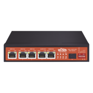 WI-TEK WI-PS306GF-UPS – Controlador Solar de 5A con Switch PoE / 1 Puertos Gigabit PoE 802.3 bt / 2puertos PoE 802.3 af/at con 2 Puertos PoE Pasivo 24 Vcc / 1 Puerto SFP / No administrable