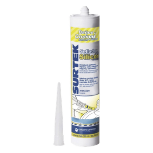 SURTEK SYS-113-452 – Silicón Sellador / Resistente -40°C a 100°C (-40°F a 212°F) / Antimoho y Antibacterias / Secado 24 Horas / 280 ml / Zonas Húmedas