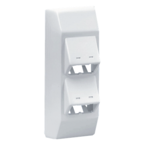 PANDUIT T45HDBIW – Soporte de 4 Puertos Mini-Com / Bisagras a Presión / Para Canaleta T45 / PVC Rígido / UL94V-0 / Blanco Mate