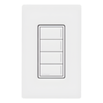 LUTRON RADIORA 3 RRSTHN4BSW – Botonera Híbrida / 4 Botones de Escena / Dimmer Integrado / LED de Ubicación / FASS Frontal / RadioRA 3