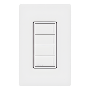 LUTRON RADIORA 3 RRSTHN4BSW – Botonera Híbrida / 4 Botones de Escena / Dimmer Integrado / LED de Ubicación / FASS Frontal / RadioRA 3