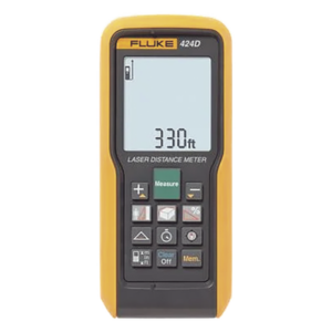 FLUKE FLUKE-424DESPR – Medidor de distancia láser / Alcance 100m (330 ft) / Precisión ±1 mm / Pantalla LCD 4 líneas / IP54 / Sensor inclinación 360°
