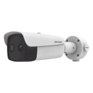 HIKVISION DS-2TD2637-35/QY(B) – Bala IP Dual / Térmica 35 mm (384 X 288 ) / Óptico 15 mm (4 Megapixel) / 100 mts IR / IP66 / PoE / Termométrica / Detección de Temperatura / MicroSD