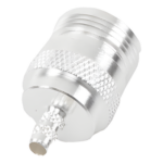 RF INDUSTRIES,LTD RFN-1027-C1 – Conector Coaxial N Hembra / Anillo Plegable / Cables LP-195, LP-142, RG-142/U, LMR-195 / Cuerpo Bronce Niquelado / Contacto Oro / Aislante Teflón