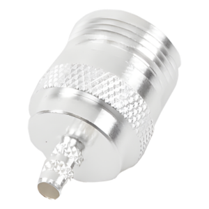 RF INDUSTRIES,LTD RFN-1027-C1 – Conector Coaxial N Hembra / Anillo Plegable / Cables LP-195, LP-142, RG-142/U, LMR-195 / Cuerpo Bronce Niquelado / Contacto Oro / Aislante Teflón