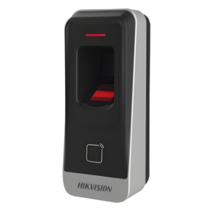 HIKVISION DS-K1201A-MF – Lector de Control de Acceso / Huella Digital Óptica / MIFARE 13.56 MHz / RS-485 / IP65 / -40°C a +70°C / 2.44' × 5.20' × 1.73'