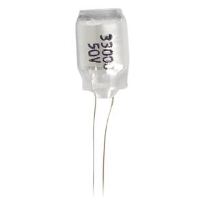 SYSCOM 23PW233 – Capacitor Radial / 300 pF / 50 VDC / Tolerancia ±5% / Poliestireno / 7/8" Largo