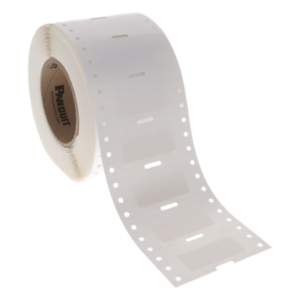 PANDUIT H050X084H1T – Etiqueta termorretráctil / 12,7 mm (0,5") ancho / 21,3 mm (0,84") alto / 3:1 / Grado militar / 2000 etiquetas por rollo