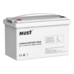 MUST LP-1512-100 – Batería LiFePO4 / 12.8 Vcc / 100 Ah / 1.28 kWh / Uso Solar y UPS / 13 kg