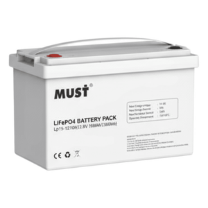 MUST LP-1512-100 – Batería LiFePO4 / 12.8 Vcc / 100 Ah / 1.28 kWh / Uso Solar y UPS / 13 kg