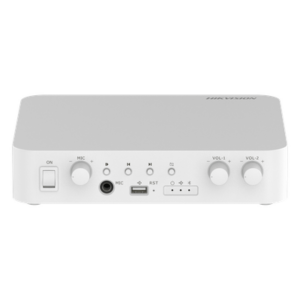 HIKVISION DS-QAE1A80G1-VBST – Amplificador de Audio IP / 80 W / 2 Zonas 40 W / 100V/70V / Bluetooth / USB / RCA / Micrófono / Spotify / Control Web