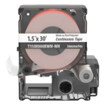 PANDUIT T150X000BWM-WH – Casete de Cinta Continua / Poliéster / 35.8 mm x 9 m (29.5 ft) / Blanco sobre Rojo / Interior y Exterior