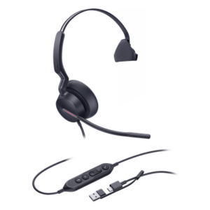 YEALINK UH46-MONO-TEAMS-USB-C/A – Auriculares USB Mono / Cancelación de Ruido IA / Altavoz 35 mm / USB-C/A Plug-and-Play / Compatible con Microsoft Teams