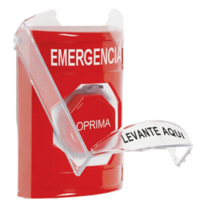 STI SS20A2EM-ES – Botón Multipropósito / Superficie / Policarbonato / Pre-Alarma / -40 a 121°C / 10A@250VAC / Interior / Español
