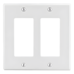 HUBBELL HUB-P262W – Tapa para Caja Multigang / Contacto Doble / Decorador / Policarbonato / 4.63 x 4.69 x 0.25 in / Blanco