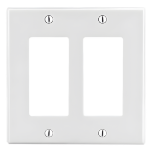 HUBBELL HUB-P262W – Tapa para Caja Multigang / Contacto Doble / Decorador / Policarbonato / 4.63 x 4.69 x 0.25 in / Blanco