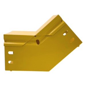 CHAROFIL CHFBVI454X4R8EPK – Curva Vertical Interior / 45° / Aluminio 4" x 4" / Radio 8" / Epóxica Amarilla / Con Tapa y Accesorios